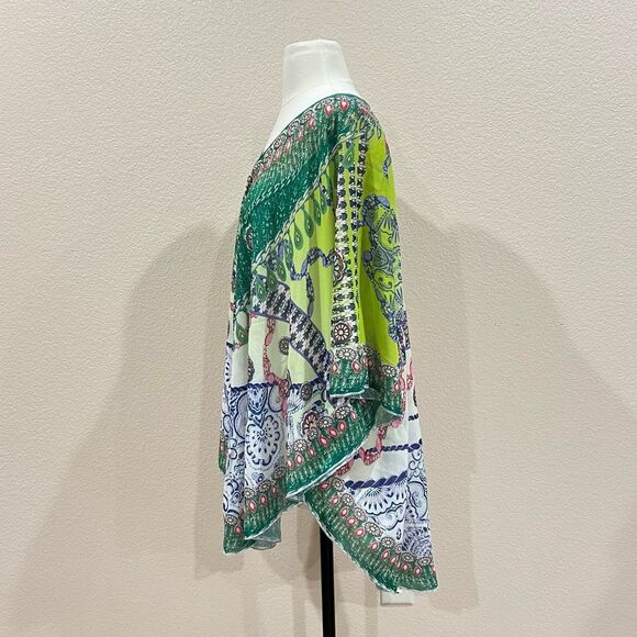 Original Green Embellished Short Round Kaftan OS - Picture 4 of 16